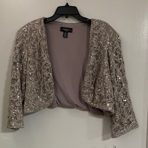 R&M Richards Women's Sequin Lace cardigan